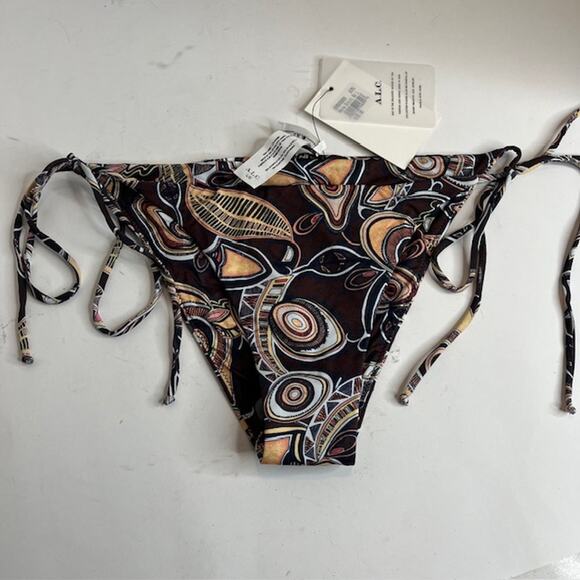 ALC NEW Amina Brown Abstract Bikini Bottom Large - Picture 3 of 7